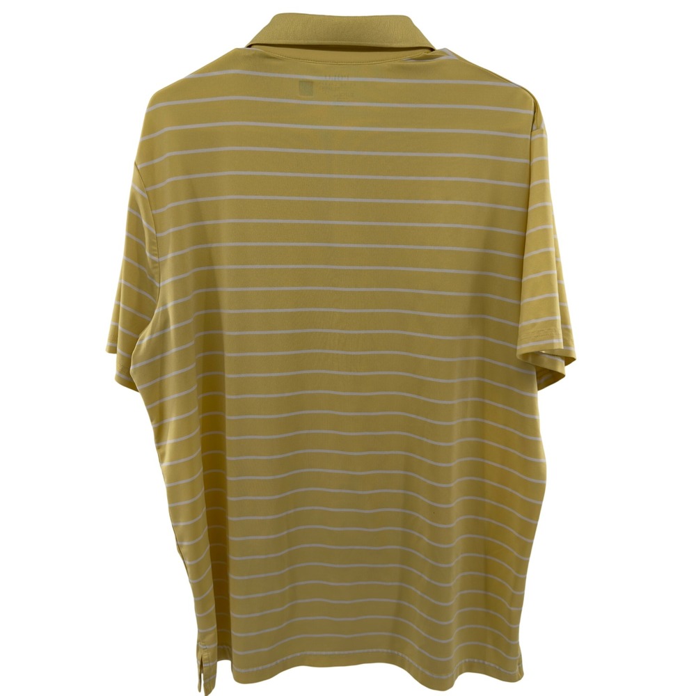 Polo Ralph Lauren Mens Yellow White Stripe Performance Polo Shirt XL - Picture 5 of 5
